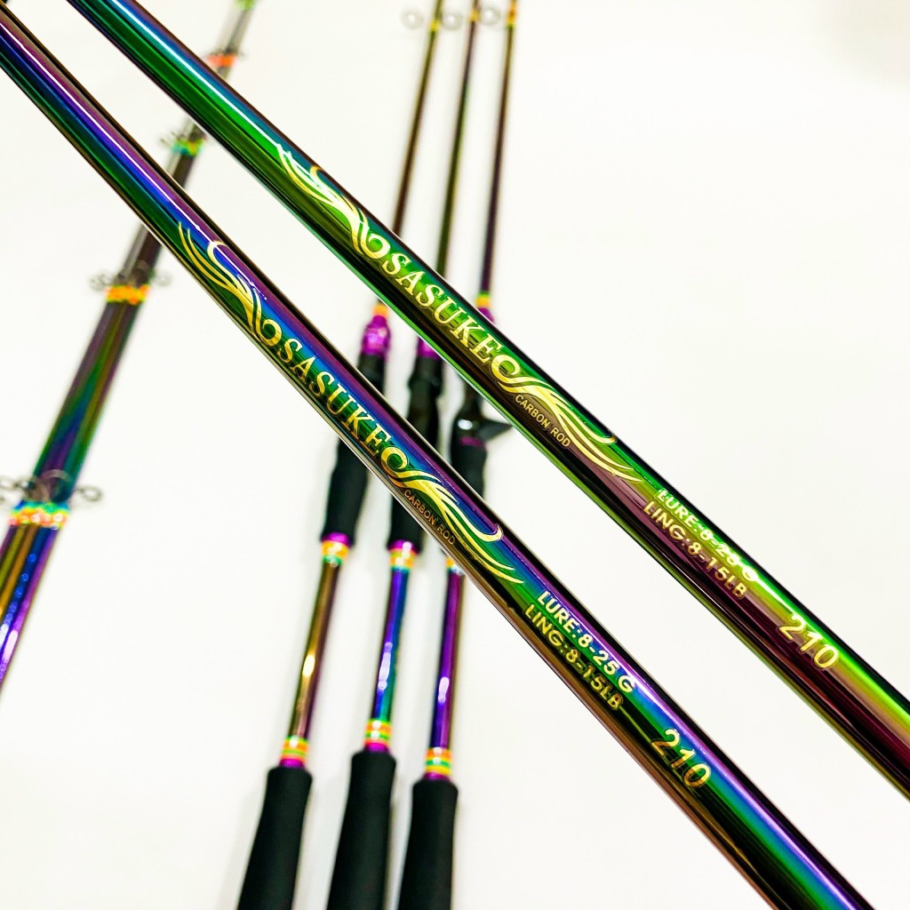 Cần câu lure máy ngang và máy đứng CARBON TITAN  TOÀN THÂN