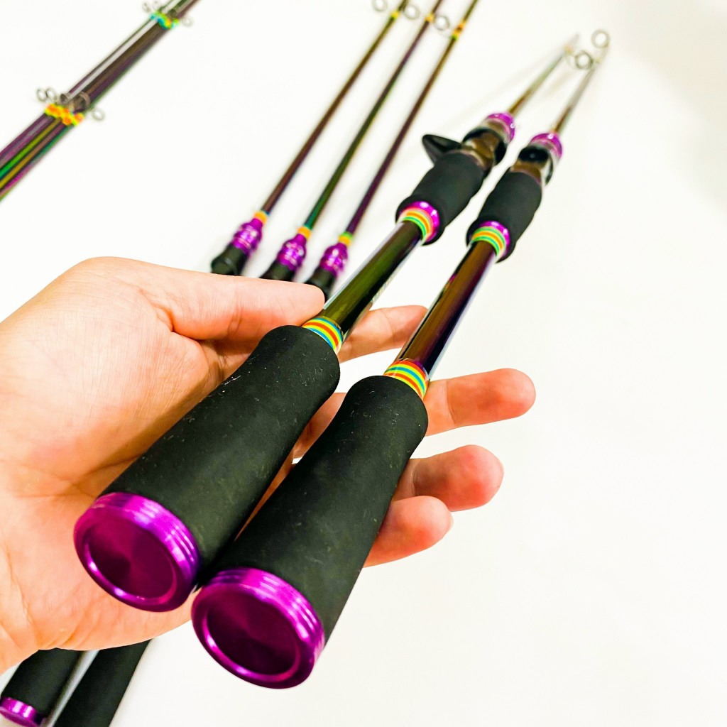 Cần câu lure máy ngang và máy đứng CARBON TITAN  TOÀN THÂN