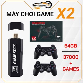 Máy chơi game không dây cầm tay Game Stick 4k Đỏ X2Pro Mới 64GB, hỗ trợ hơn 37000+ game psp, ps1, 3d,...hình ảnh sắ