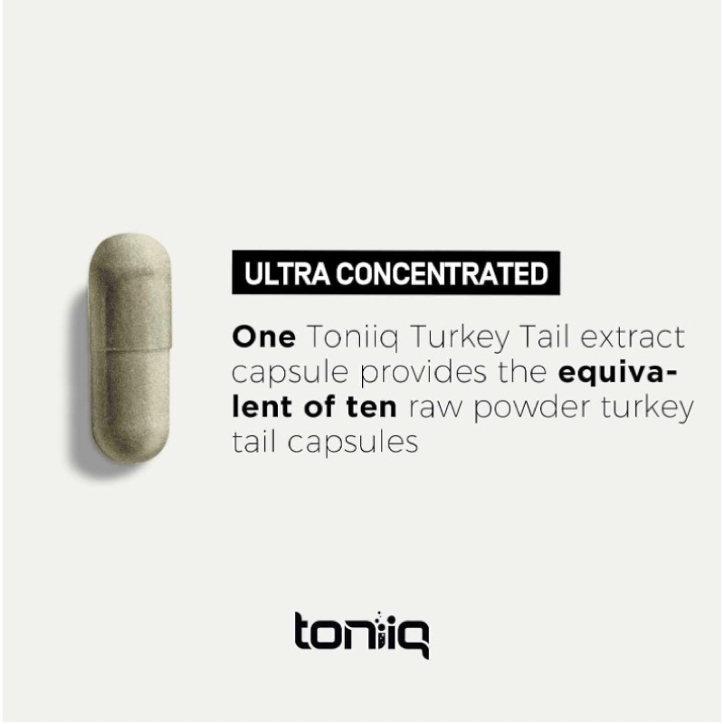 Viên Nấm Vân Chi Toniiq Turkey Tail 1200mg Tăng Đề Kháng, Ung Bướu 120v USA