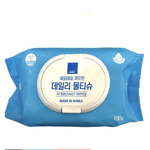 Khăn ướt Relief nhập khẩu Hàn Quốc - 100 tờ