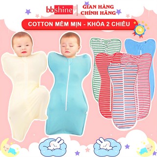 Nhộng chũn cho bé sơ sinh chất cotton 4 chiều cao cấp BBShine, Túi ngủ cho bé mềm mịn khóa kéo 2 chiều tiện lợi – SS002