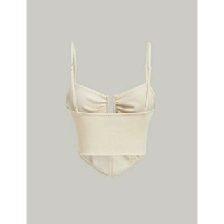 (ORDER SHEIN) Áo croptop dây RIN TOP (kem)