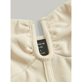 (ORDER SHEIN) Áo croptop dây RIN TOP (kem)