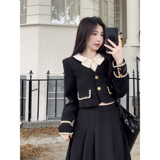 Set dạ tweed áo khoác croptop kèm chân váy xoè dáng dài siêu xinh phong cách sang chảnh_ hàng order qccc kèm ảnh thật