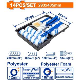 Bộ khay, cọ, con lăn sơn 14 trong 1 wadfow wcb3h13