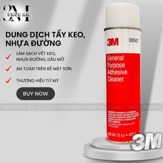 Chai xịt tẩy nhựa đường 3M, tẩy keo decal, vệ sinh vết keo 2 mặt, băng dính trên xe ô tô 3M 08987