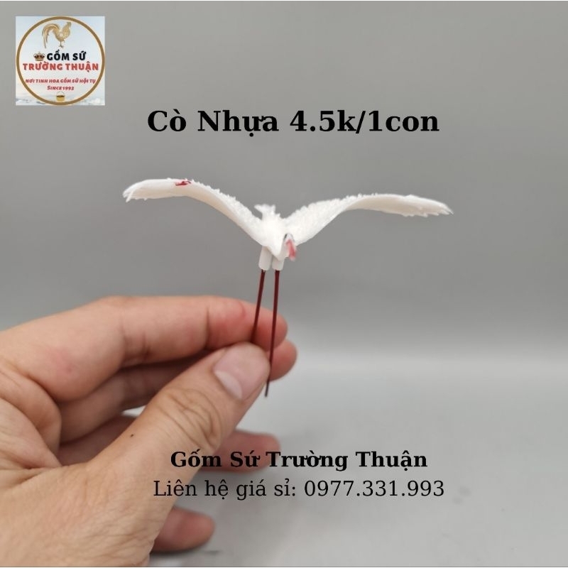 Cò Nhựa 4.5k / 1 con - Phụ kiện trang trí tiểu cảnh hồ cá, bể cá, hòn non bộ, sân vườn