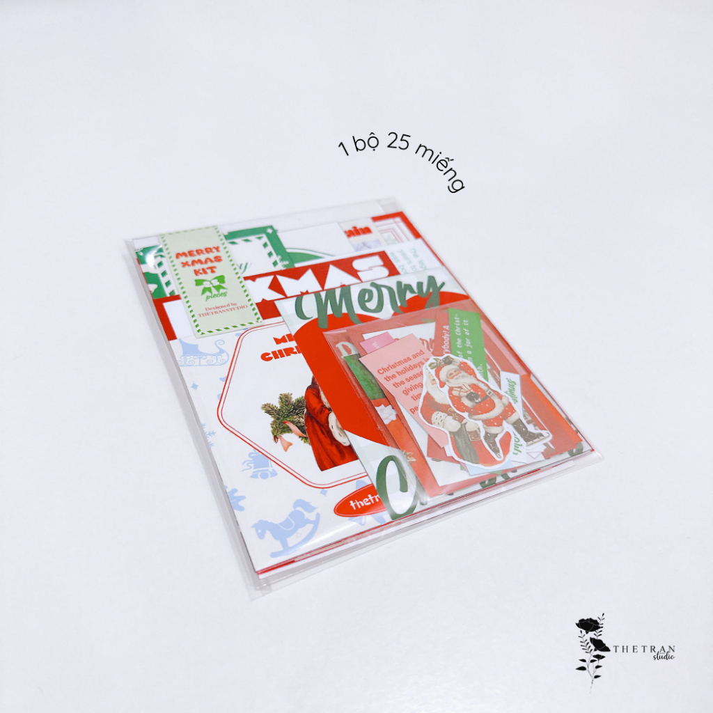 Bộ 25 postcard poster ảnh sticker giáng sinh A6 decor phòng dán tường sổ tay / merry christmas kit / thetranstudio