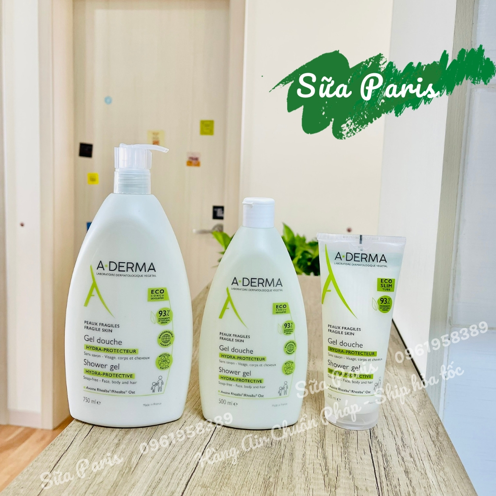 Sữa tắm Aderma giảm mụn lưng, cho da sáng mịn hàng hàng nội địa pháp_Sữa Paris Aderma