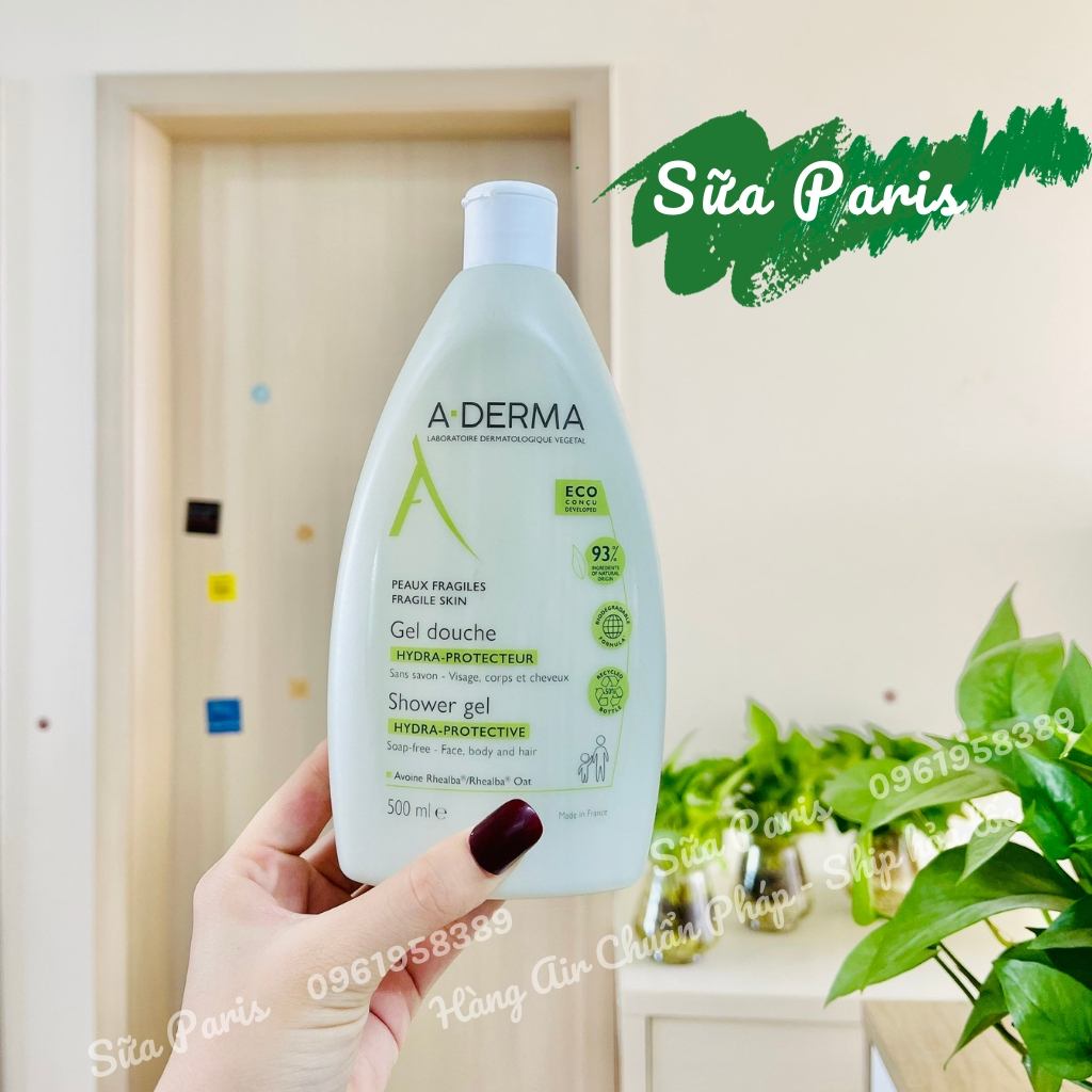 Sữa tắm Aderma giảm mụn lưng, cho da sáng mịn hàng hàng nội địa pháp_Sữa Paris Aderma