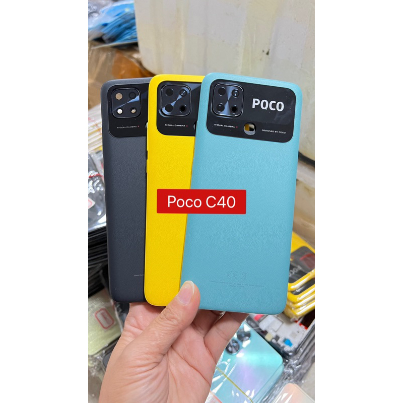 vỏ Poco C40 kèm kính camera + khay sim