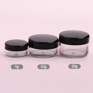 Hũ nhựa trong suốt đựng mỹ phẩm nắp đen - Hũ 5gr/10gr/15gr/20gr