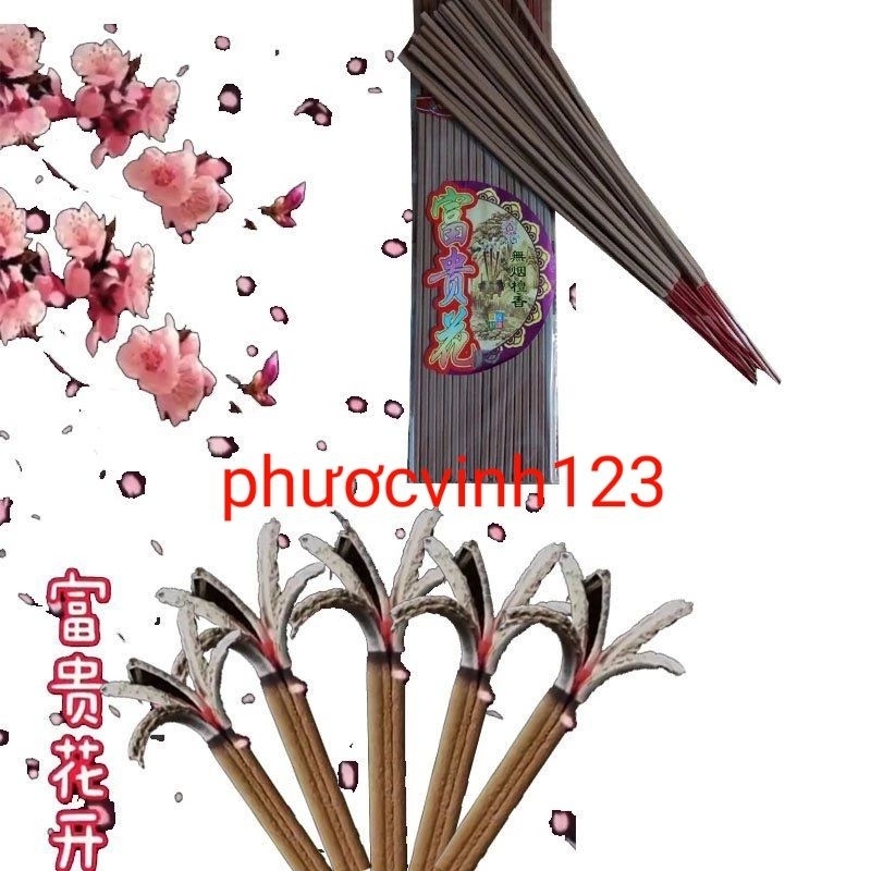 SALE 2 Bịch Nhang Nở Hoa Chớp , Gỗ Đàn Hương , Nhang Không Khói