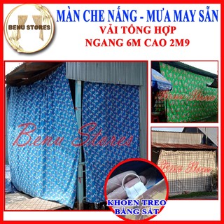Rido che nắng, che mưa may sẵn (6m x 3m) BENU STORES có gắn khoen sắt, nhận may theo yêu cầu
