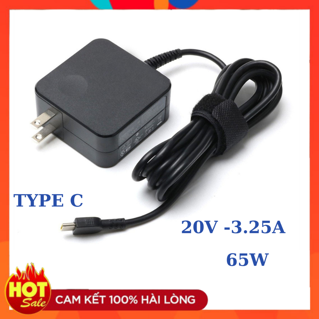 Sạc Laptop Asus, HP, Dell, Lenovo Type C, 20v - 3.25a - 65W