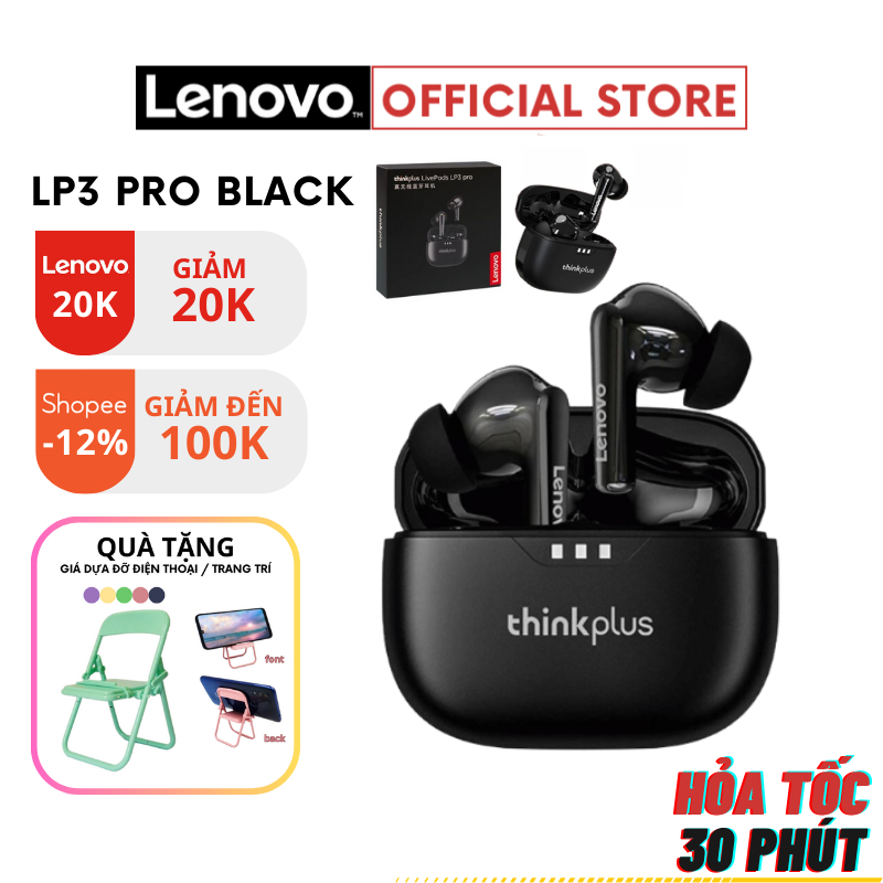 Tai nghe Bluetooth Lenovo LP3 PRO - Âm thanh HIFI - Chống ồn thông minh - màu đen