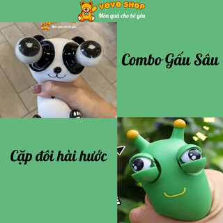Gấu trúc Panda đồ chơi bóp lòi mắt Xả Stress, xả giận, lắc bóp tay hài hước, đàn hồi tốt - YOYO SHOP