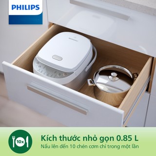 Nồi cơm điện tử mini Philips HD3170/66, 1-2 người Công Suất 600w, Hàng Chính Hãng