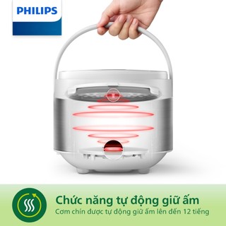 Nồi cơm điện tử mini Philips HD3170/66, 1-2 người Công Suất 600w, Hàng Chính Hãng