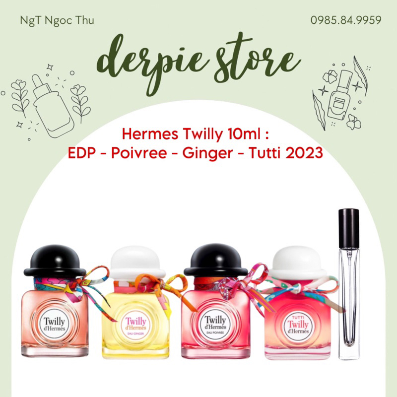 Nước hoa nữ Hermes Twilly EDP - Twilly Ginger - Twilly Poivree - Twilly Tutti 2023 thơm ngọt sang mùa đông