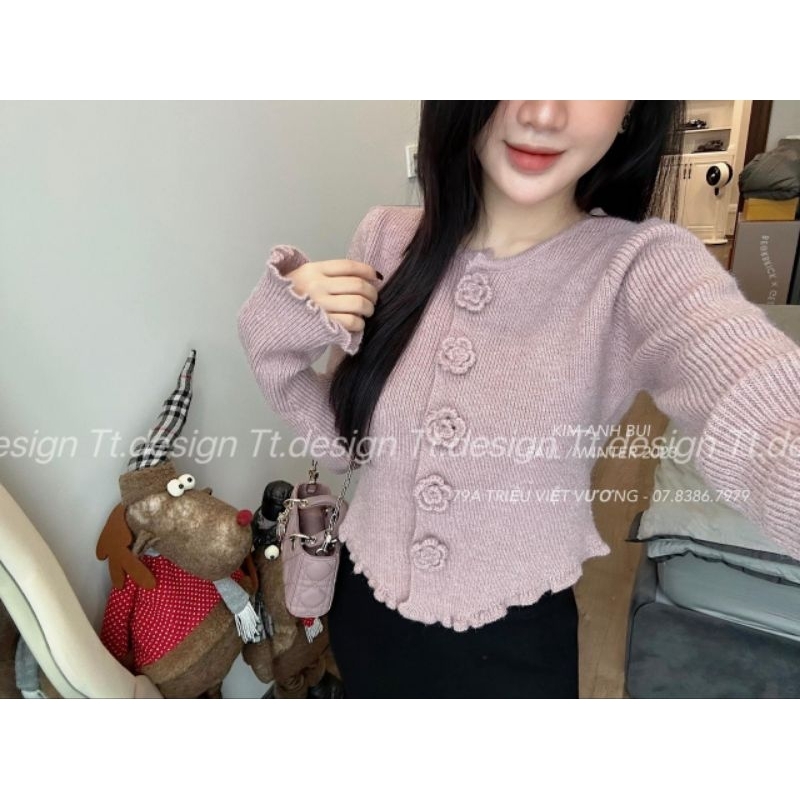 Áo len khuy hoa hàng QCL1