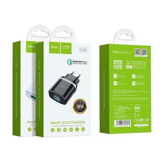 Củ sạc nhanh hoco c12q - cốc sạc nhanh 18w quick charge 3.0 cao cấp, siêu bền, chống cháy nổ - bảo hành chính hãng 1 năm