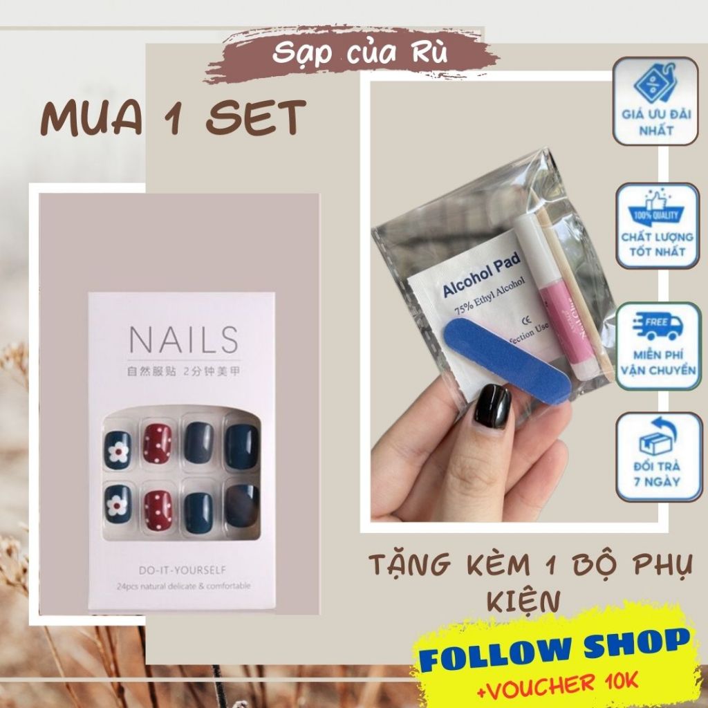 [móng cô dâu] Set nail dài SLAY, móng tay giả đính đá  + tặng 5 món phụ kiện | BigBuy360 - bigbuy360.vn