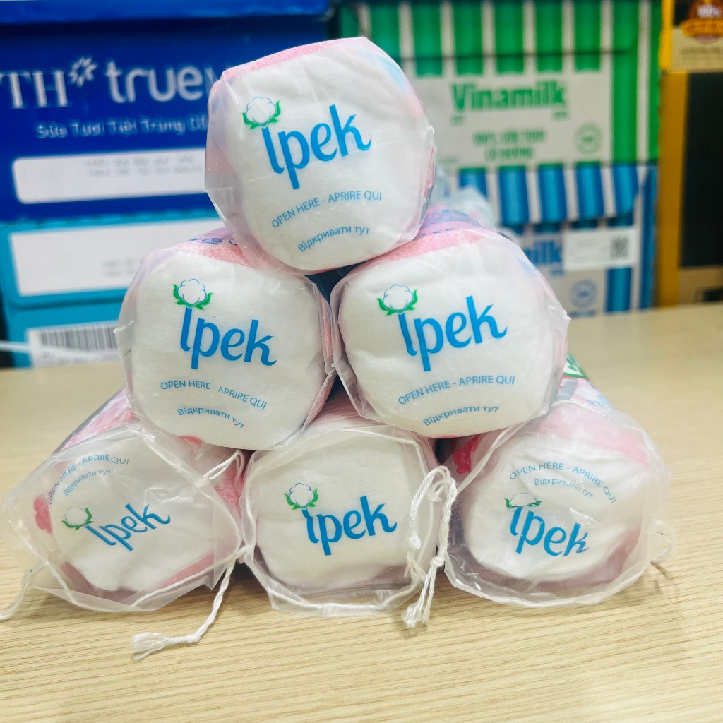 IPEK Bông Tẩy Trang Ipek 150 Miếng, Mềm Mịn Chính Hãng, Cotton, Dập Viền, Nhiều Lớp