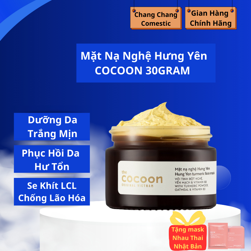 Mặt Nạ Nghệ Hưng Yên COCOON 30ml  đều màu, Giảm Thâm Thuần Chay
