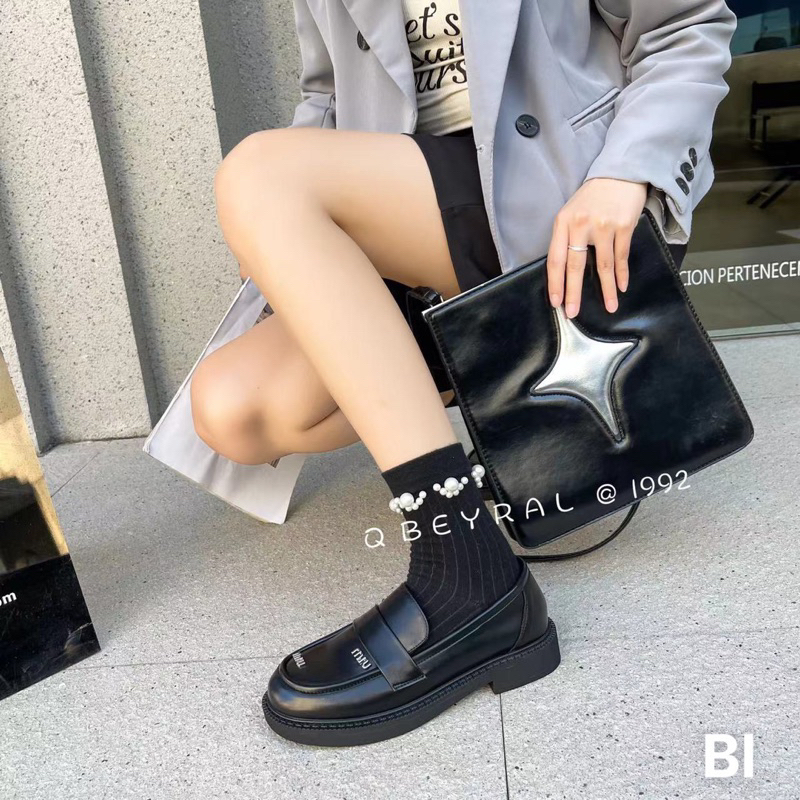 Giầy Moca Khoá Đá Miu Đen Bóng/Mờ Full Size 35-39  -  By Anh Dinh Phuong