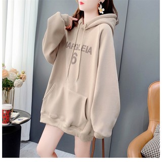 Áo nỉ hoodie nữ form rộng cute dày dặn ấm áp mũ to 2 lớp có dây kéo giá rẻ freesize đến 70kg in số 6