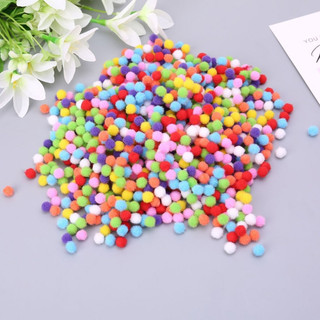 100 quả pom pom 10mm, quả cầu bông mềm mại làm thủ công DIY