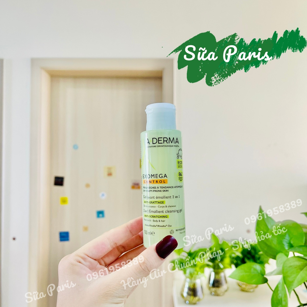 Sữa tắm A-derma exomega control 2in1 tắm gội dành cho bé da khô, da cơ địa, da nhạy cảm_Sữa Paris Aderma