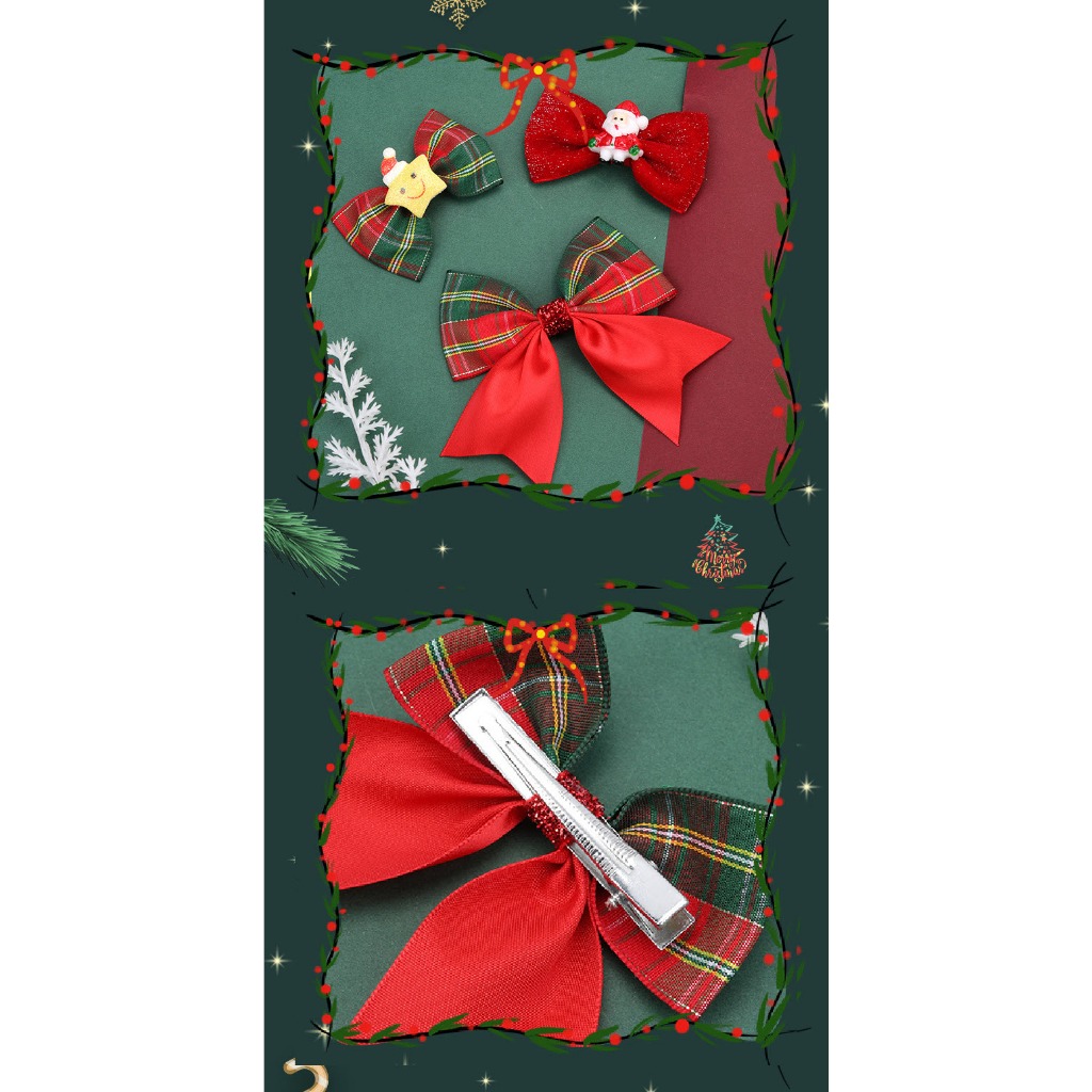 Phụ kiện giáng sinh cho bé, băng đô bờm cài tóc kẹp tóc giáng sinh, mắt kính noel, mũ nón ông già noel cho trẻ em