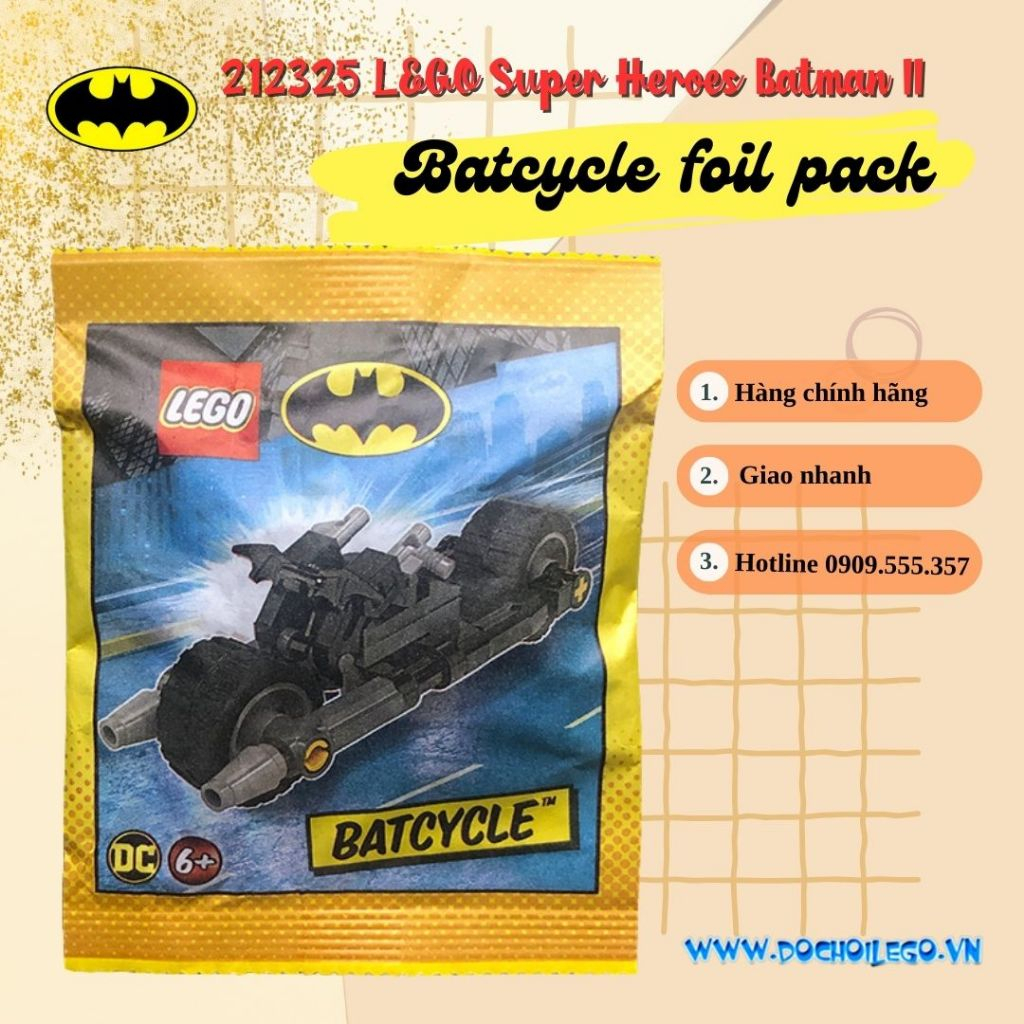 212325 Đồ chơi lắp ráp Iego Super Heroes Batman II Batcycle paper bag - Xe của người dơi