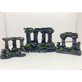 Mô hình cổng đền thờ đá tàn tích phong cách Hi Lạp trang trí bể cá, tiểu cảnh, bonsai, DIY