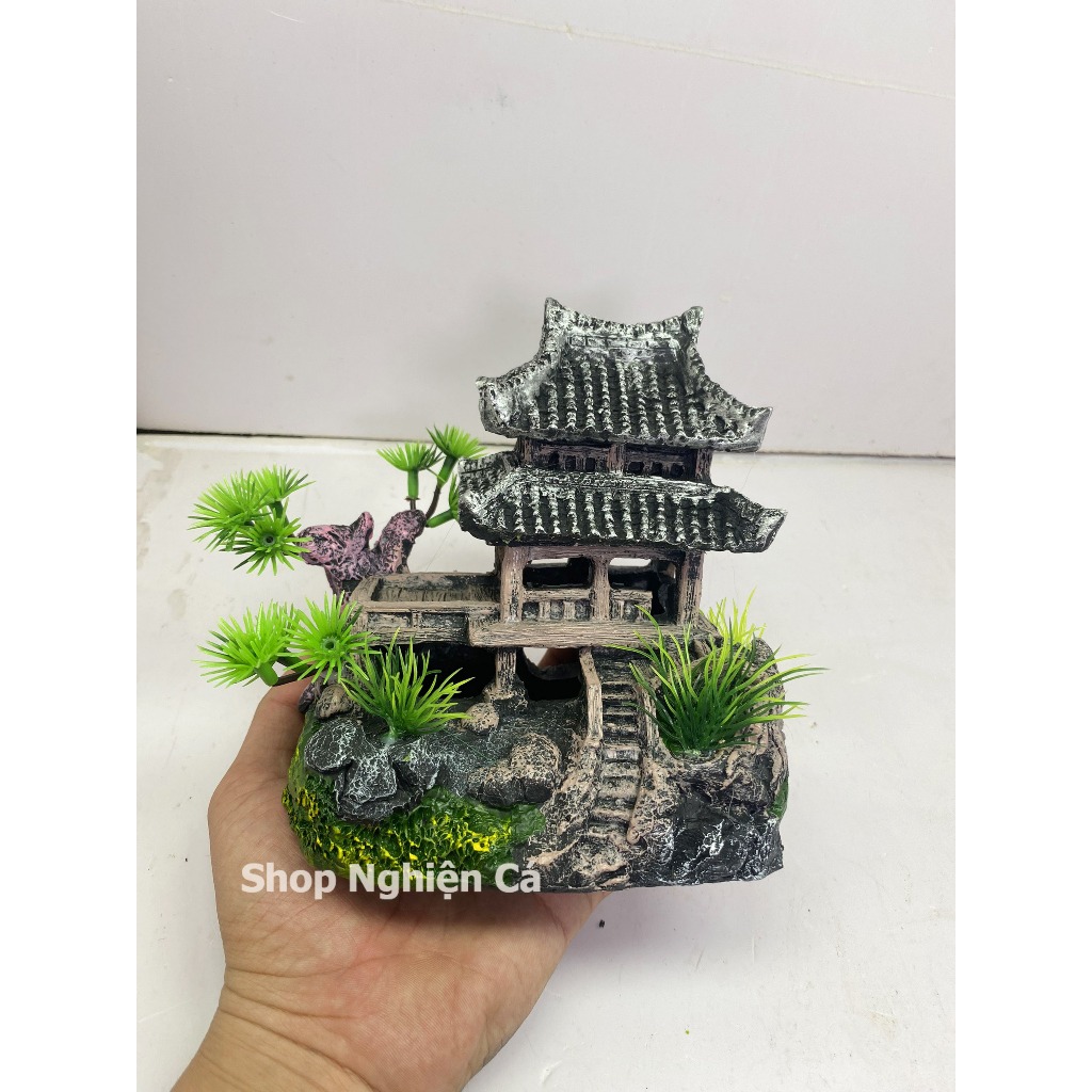 Mô hình Nhà Cổ - Lâu Đài - Nhà Tháp trang trí bể cá tiểu cảnh non bộ