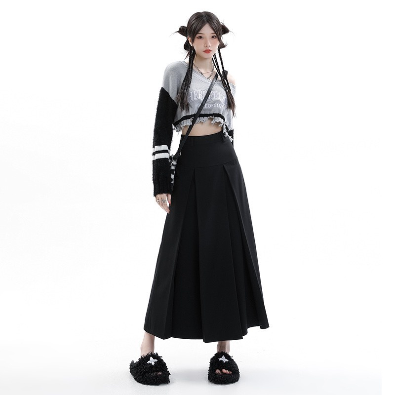 CHÂN VÁY DÁNG DÀI XẾP LY MẶC ĐƯỢC HAI KIỂU SIÊU XINH  MA008