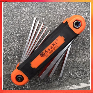 Bộ lục giác gập 8 chi tiết Asaki - Bộ lục giác xếp 8 trong 1 Asaki - Chất lượng cao