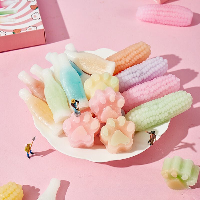 Kẹo Sáp Trái Cây Nhiều Vị Hình Chai Nước / Chân Mèo / Thanh Que