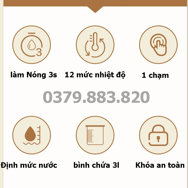 Bình đun nước nóng siêu tốc dung tích 3l, Bình đun nước nóng pha sữa cho bé, Máy làm nước nóng đa năng có khóa an toàn