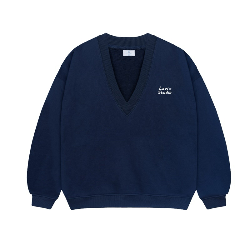 Áo Sweater Local Brand Lavi Studio Cổ V oversize nam nữ form rộng