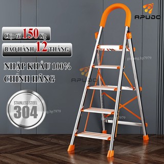 Thang Gấp Gọn 3 4 5 6 7 Bậc Khung Thang Chữ A Nhập Khẩu 1.5M 2M Thang Inox 304 Nhôm Ghế Gia Đình APUDO