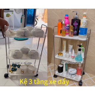 Kệ xe đẩy vip 3 tầng. kệ xe đẩy trong suốt. kệ để đồ tiện lợi. kệ để đồ cho mẹ bỉm sữa