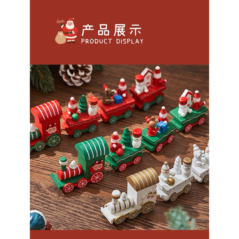 Ship hoả tốc xe gỗ handmade trang trí noel- xe lửa tàu hoả tàu lửa gỗ handmade nguyễn gia group cao đạt q5