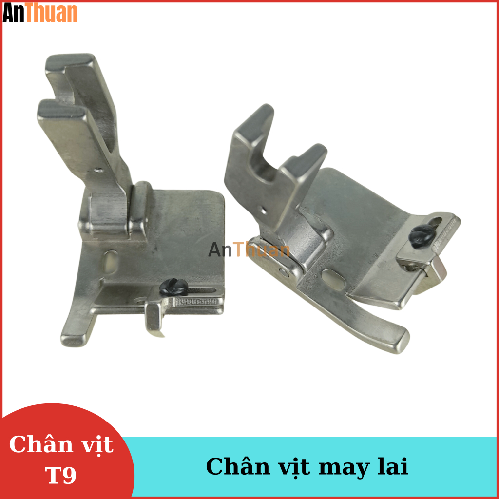 Chân vịt T9 đa năng máy may 1 kim công nghiệp may lai, may dây cổ, may kết hợp với cữ lai, có thể điều chỉnh cự li