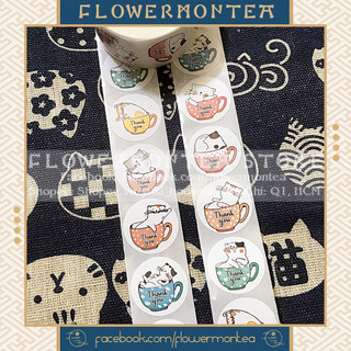 (Mèo Meow 01) Set 90 Sticker Tròn - Thank You