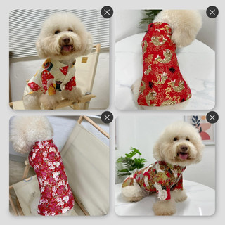Áo dài Tết 🧧 vải Canvas ( vải bố ) cho thú cưng