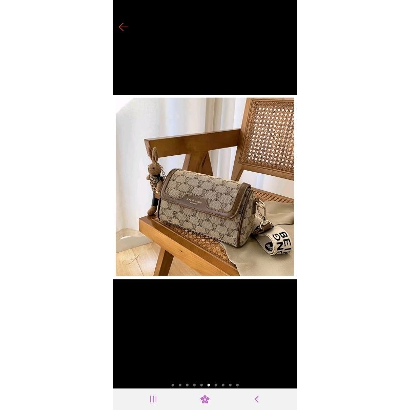 Túi xách đeo chéo nữ, túi xách thời trang Beibaobao kèm móc khóa_Cream Bear Việt Nam